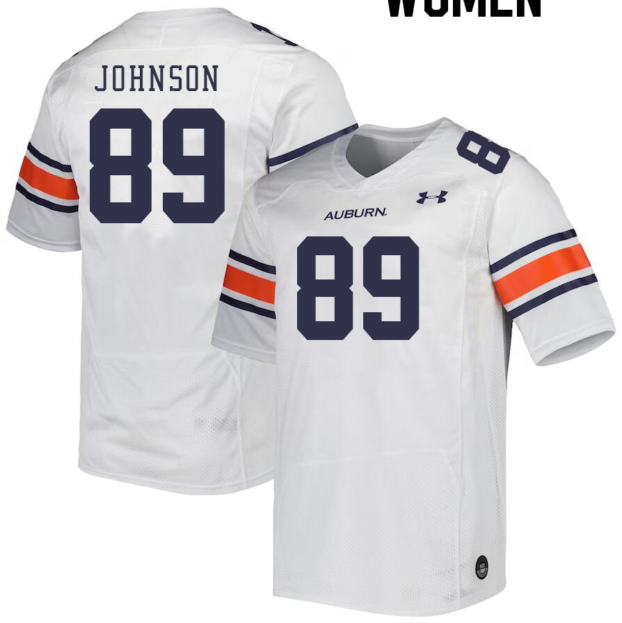 Women #89 Whit Johnson Auburn Tigers College Football Jerseys Stitched-White